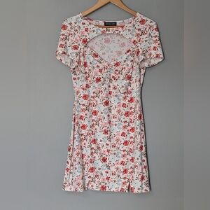 Streetwear Society Floral Women's Mini Dress Sweetheart Cutout Y2K 90s Boho